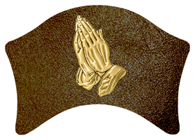 DABAN-516-GD-SH-BR Gold Praying Hands Shimmer Brown